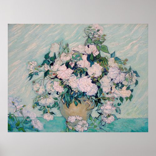 White Roses_1890_Vincent van Gogh Poster