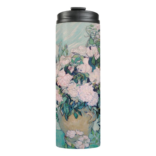 White Roses-1890-Vincent van Gogh    Thermal Tumbler (Front)