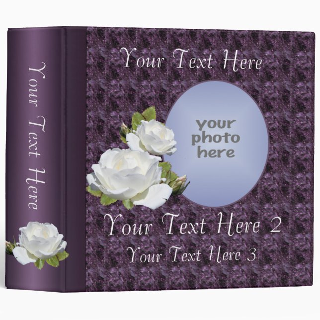 White Roses 2" Custom Photo Binder (Front/Spine)