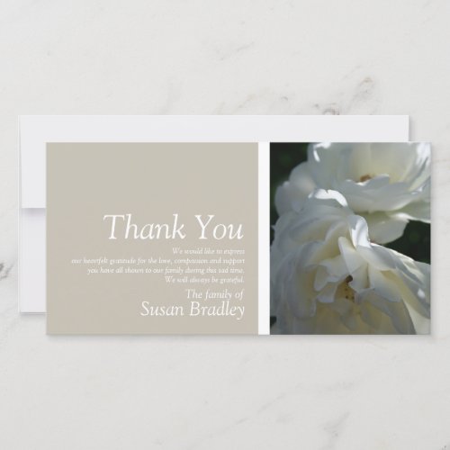 White Roses 3 Sympathy Thank You matching Stamp