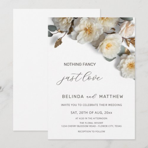 White Roses 3D Flowers Elegant White Wedding