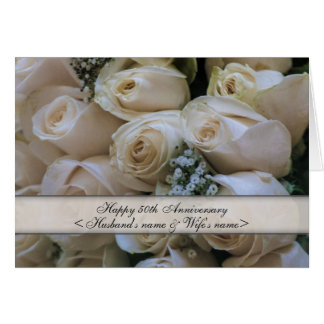 White Roses <50th> Anniversary Card