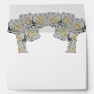 White Roses 5x7 Wedding Invitation Envelope