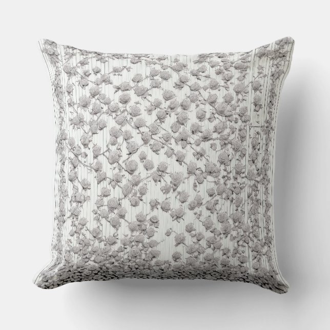 White Roses A Throw Pillow (Front)