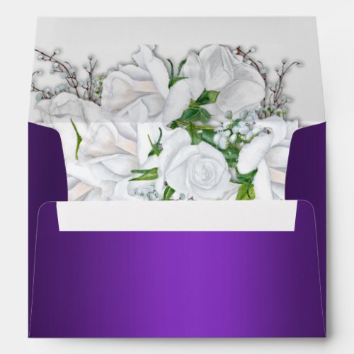 White Roses and Deep Purple Wedding 