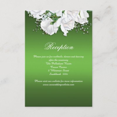 White Roses and Emerald Green Wedding Reception