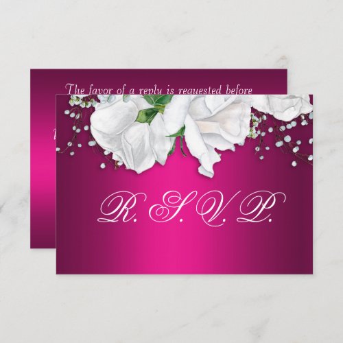 White Roses and Fuchsia Pink Wedding