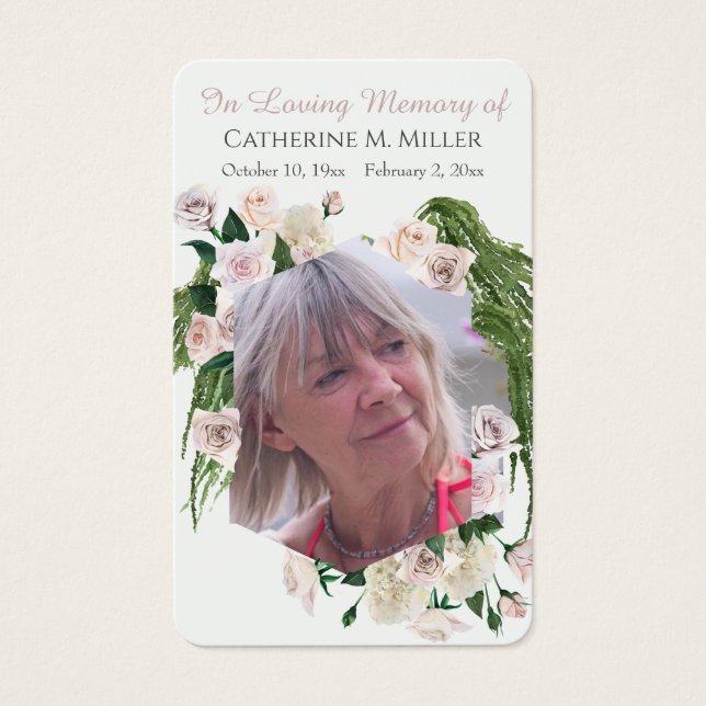 White Roses and Greenery Funeral Memorial (Front)