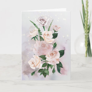 White Roses and Greenery Sympathy Card