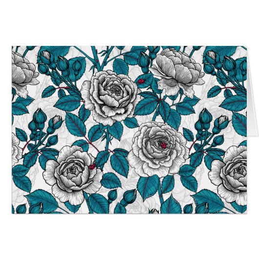White roses and ladybugs (Front Horizontal)