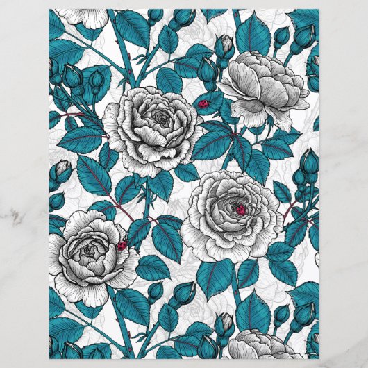 White roses and ladybugs (Front)
