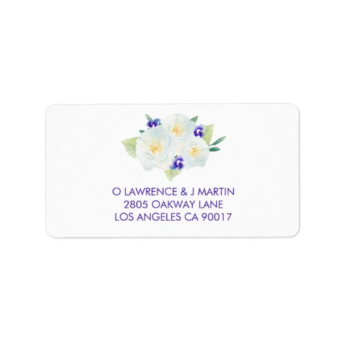 White Roses and Purple Violets Label