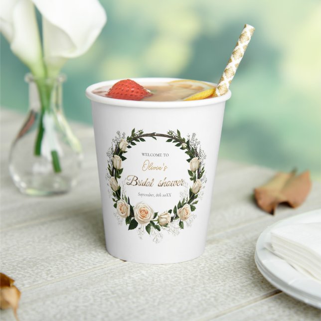 White Roses & Baby’s Breath Favors Paper Cups (Insitu)