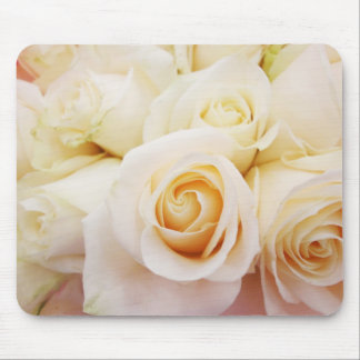 White Roses Bouquet Floral Bridal Pure Mouse Pad