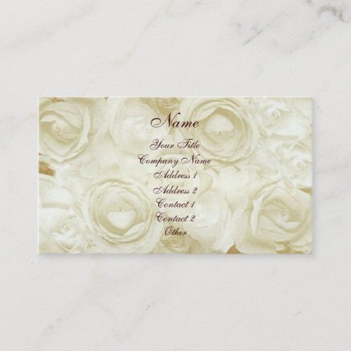 White Roses Business Card Template