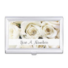 White Roses Business Card Holder