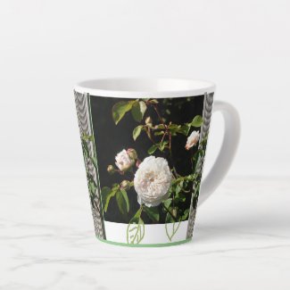 White Roses Design Latte Mug