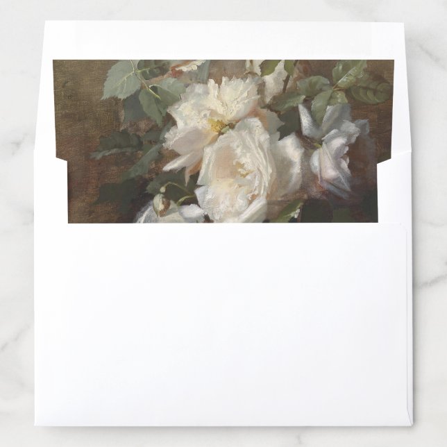 White Roses Envelope Liner (In Envelope)