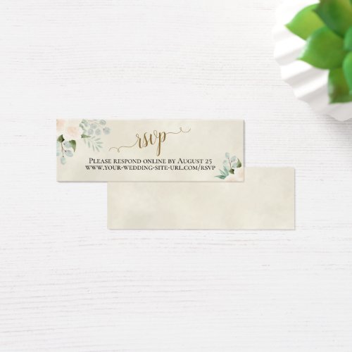 White Roses  Eucalyptus Wedding RSVP Online Card