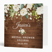 White Roses Floral Bridal Shower Recipe Binder (Front/Inside)