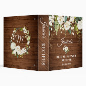White Roses Floral Bridal Shower Recipe Binder (Background)