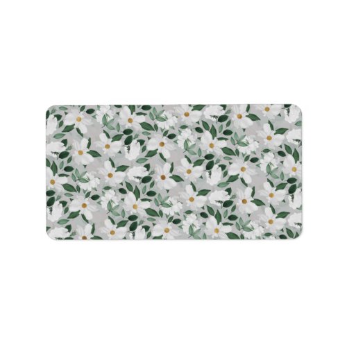 White Roses Floral Painting Label
