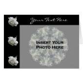 White Roses Floral Photo Card (Front Horizontal)