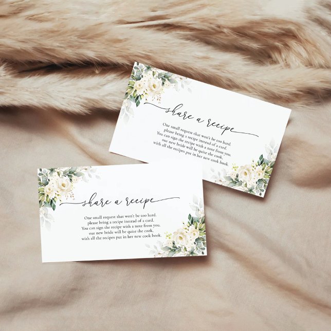 White Roses Floral Recipe Request Card (Creator Uploaded)