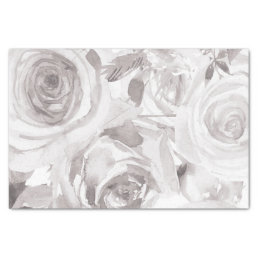 White Roses Floral Rose Modern Elegant Wedding Tissue Paper
