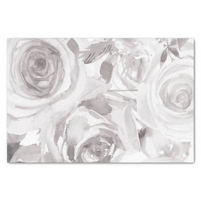 White Roses Floral Rose Modern Elegant Wedding Tissue Paper | Zazzle