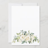 White Roses Floral  Watercolor BRIDAL LUNCHEON Invitation (Back)