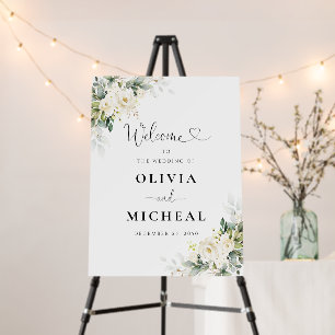 White Roses Floral Wedding Foam Board