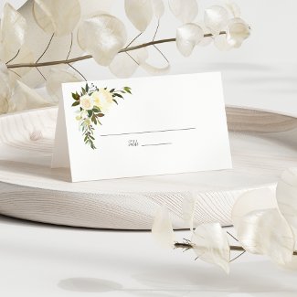 White Roses Floral Wedding | Olive Green
