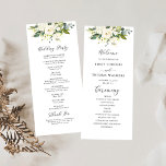 White Roses Floral Wedding Program<br><div class="desc">White Roses Floral Wedding Program.  This stylish & elegant Wedding Shower Invitation features gorgeous hand-painted White Roses Floral. Find matching items in the White Roses Floral Collection.</div>