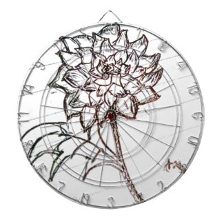 white roses flower dart board