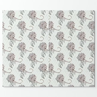 white roses flower wrapping paper