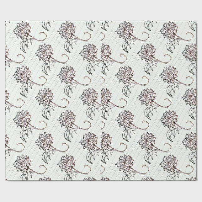 white roses flower wrapping paper (Seam)