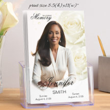 White Roses Funeral Program White Roses Obituary