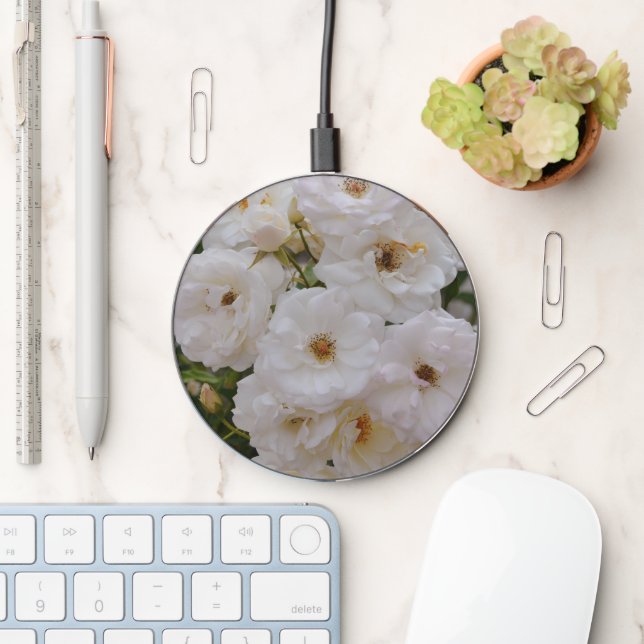 White Roses Garden Charger (Desk)