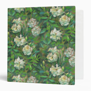 "White roses, green leaves", beautiful flowers 3 Ring Binder