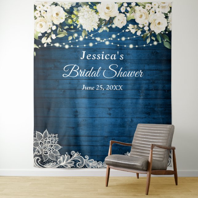 White Roses Greenery Wedding Photo Booth Backdrop (In Situ)