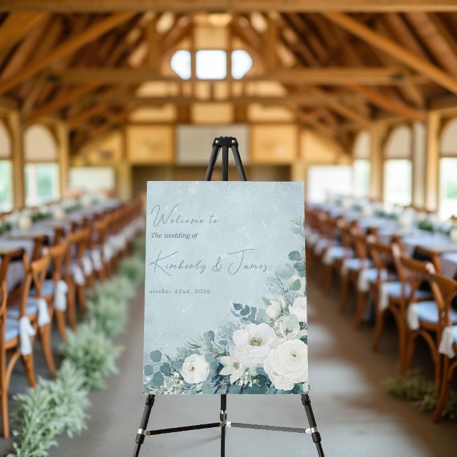 White Roses Hellebores Eucalyptus Wedding Sign (Creator Uploaded)