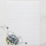 White Roses & Hydrangeas Letterhead Paper<br><div class="desc">Take all your notes on this beautiful white roses and hydrangeas letterhead paper.</div>