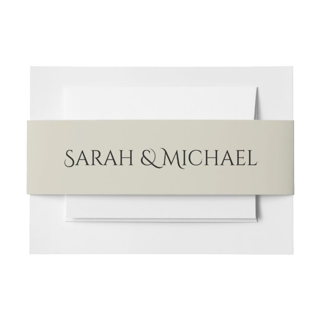 White Roses Invitation Belly Band (Front Example)