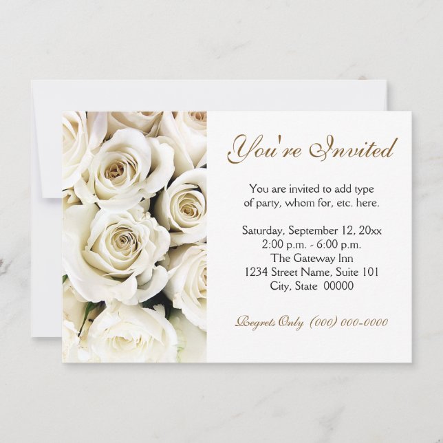 White Roses Invitations (Front)