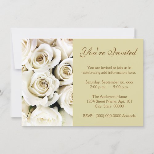 White Roses Invitations