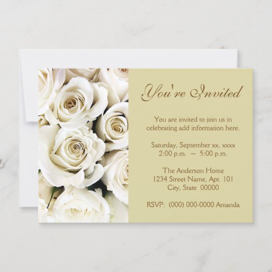 White Roses Invitations | Zazzle.com