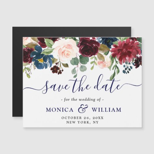 White Roses Lace Save the Date Magnetic Card