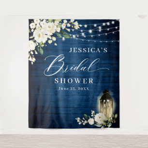 White Roses Lantern Wood Bridal Shower Backdrop
