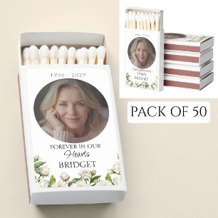 White Roses Memorial Forever in our Hearts Matchboxes